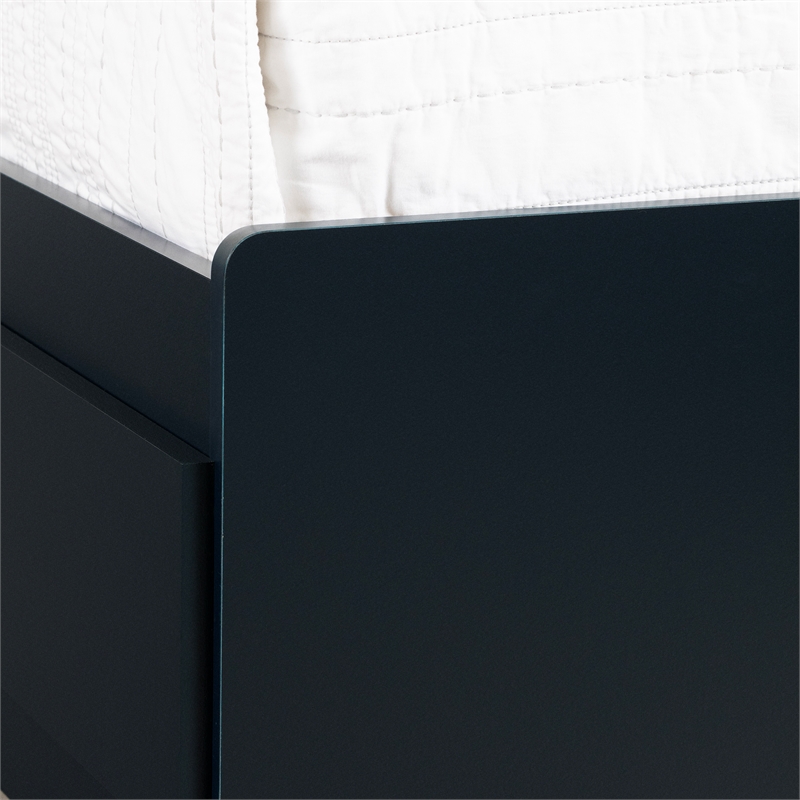 South Shore Hazen Mates Bed with 3 Drawers Twin Navy Blue