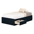 South Shore Hazen Mates Bed with 3 Drawers Twin Navy Blue