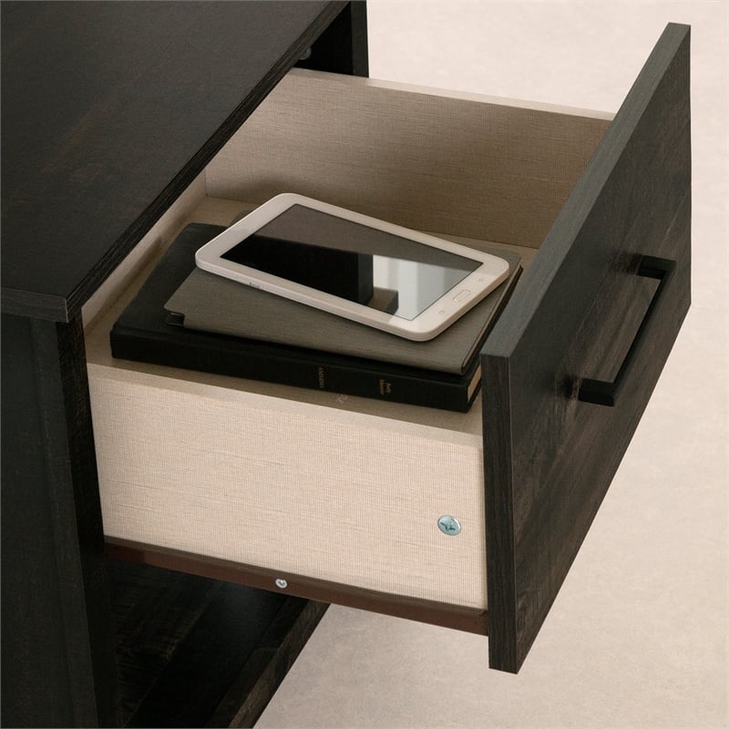 South Shore Fernley 1-Drawer Nightstand  Rubbed Black
