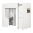 South Shore Logik Loft Bed with Desk Twin Pure White