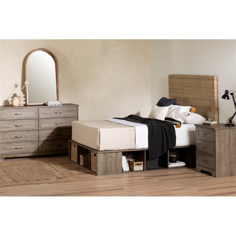 South Shore Prairie Rattan Headboard Full Rattan