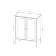 South Shore Eddison Storage Cabinet with Glass Doors  Black