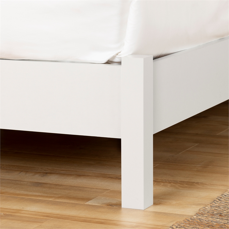 South Shore Munich Platform Bed on Legs Full Pure White