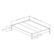 South Shore Munich Platform Bed on Legs Full Pure White