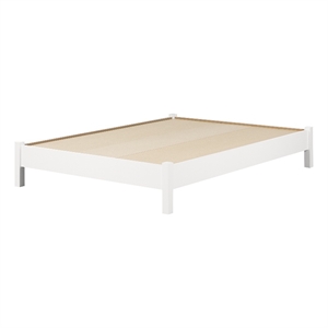 South Shore Munich Platform Bed on Legs Full Pure White