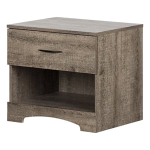 South Shore Step One 1-Drawer Nightstand - End Table with Storage  Weathered Oak