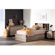South Shore Munich Mates Bed with 3 Drawers Twin Weathered Oak