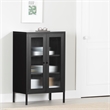 South Shore Kodali Accent Cabinet with Glass Doors  Black