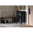 South Shore Kodali Accent Cabinet with Glass Doors  Black