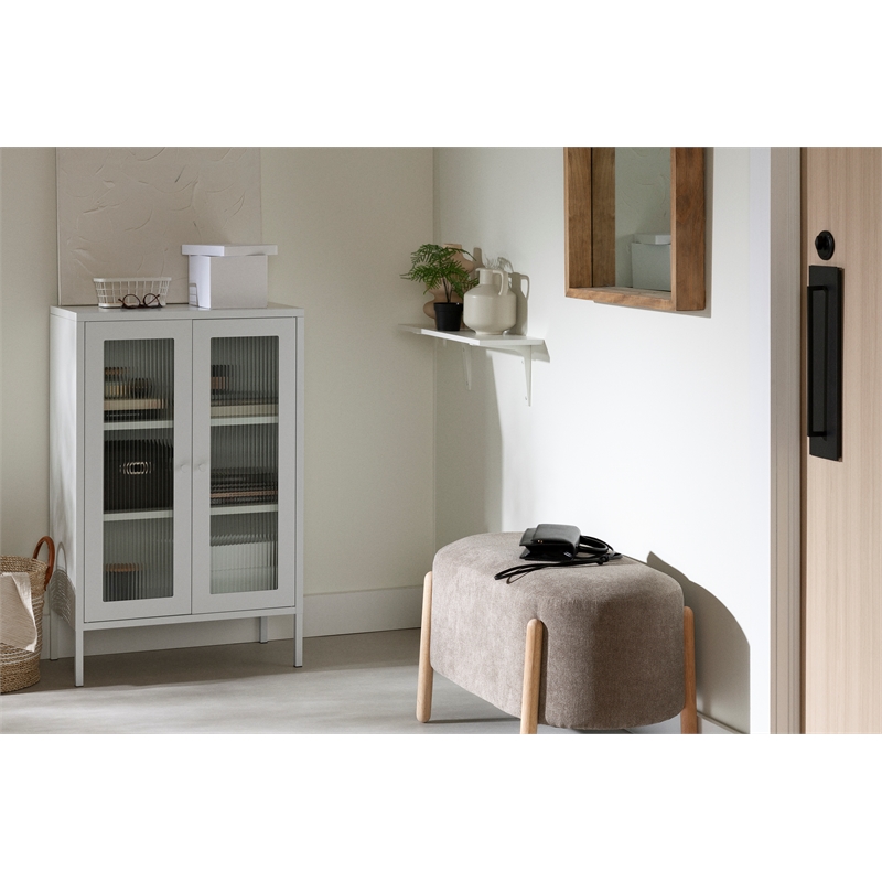 South Shore Kodali Accent Cabinet with Glass Doors  White