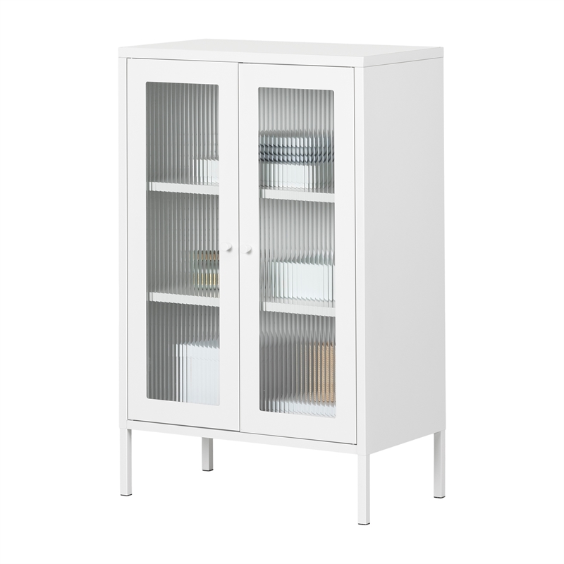 South Shore Kodali Accent Cabinet with Glass Doors  White