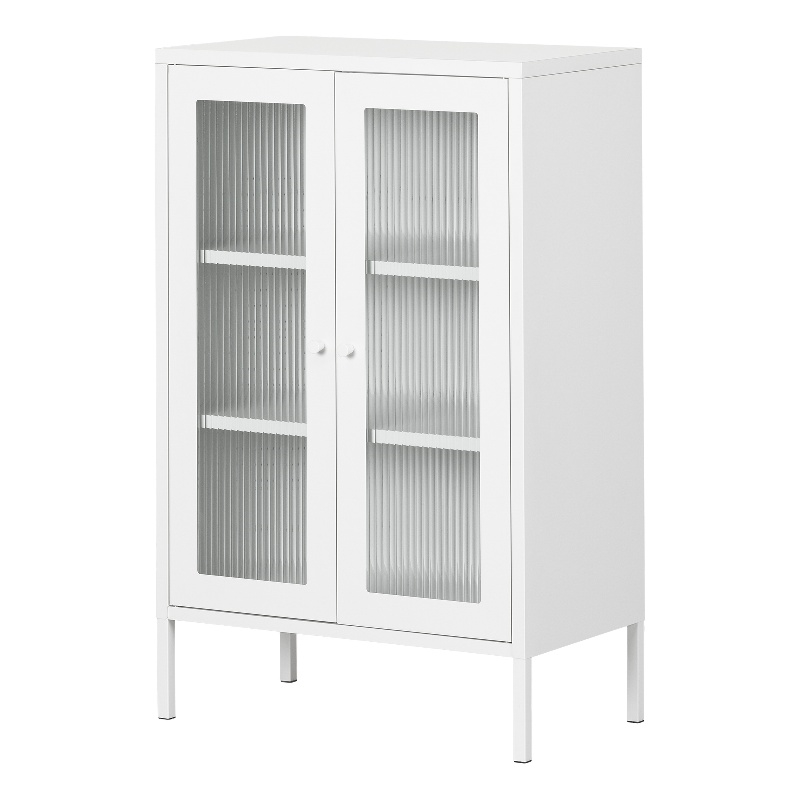 South Shore Kodali Accent Cabinet with Glass Doors  White