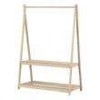 South Shore Sweedi Wooden Clothes Rack with Storage Shelves for Kids  Natural
