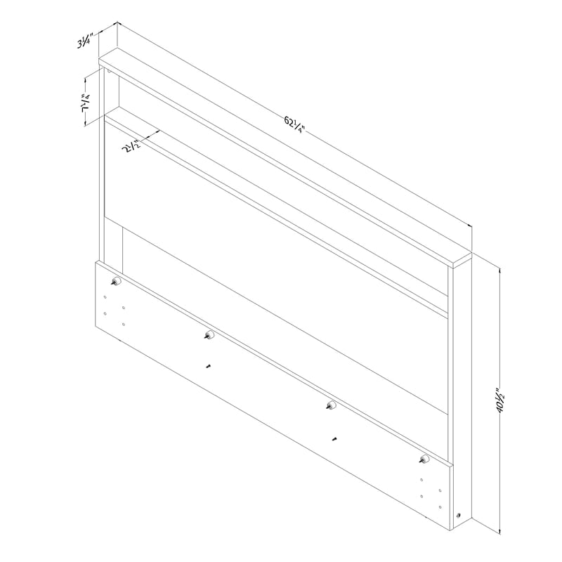 South Shore Musano Headboard with Storage Shelf Full/Queen Nordik Oak