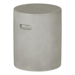 South Shore Amalfi Cylindrical Outdoor Side Table  Greige