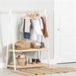 South Shore Sweedi Clothes Rack with Storage Shelves White and Natural