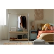 South Shore Sweedi Clothes Rack with Storage Shelves White and Natural