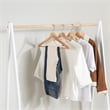 South Shore Sweedi Clothes Rack with Storage Shelves White and Natural