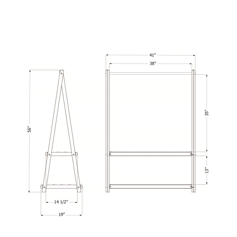 South Shore Sweedi Clothes Rack with Storage Shelves White and Natural