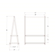 South Shore Sweedi Clothes Rack with Storage Shelves White and Natural