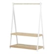 South Shore Sweedi Clothes Rack with Storage Shelves White and Natural