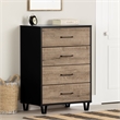 South Shore Arlen 4-Drawer Chest  Weathered Oak and Matte Black
