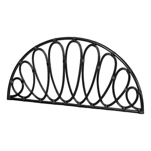 South Shore Hoya Rattan Wall-Mounted Headboard Flower Petals Full/Queen Black