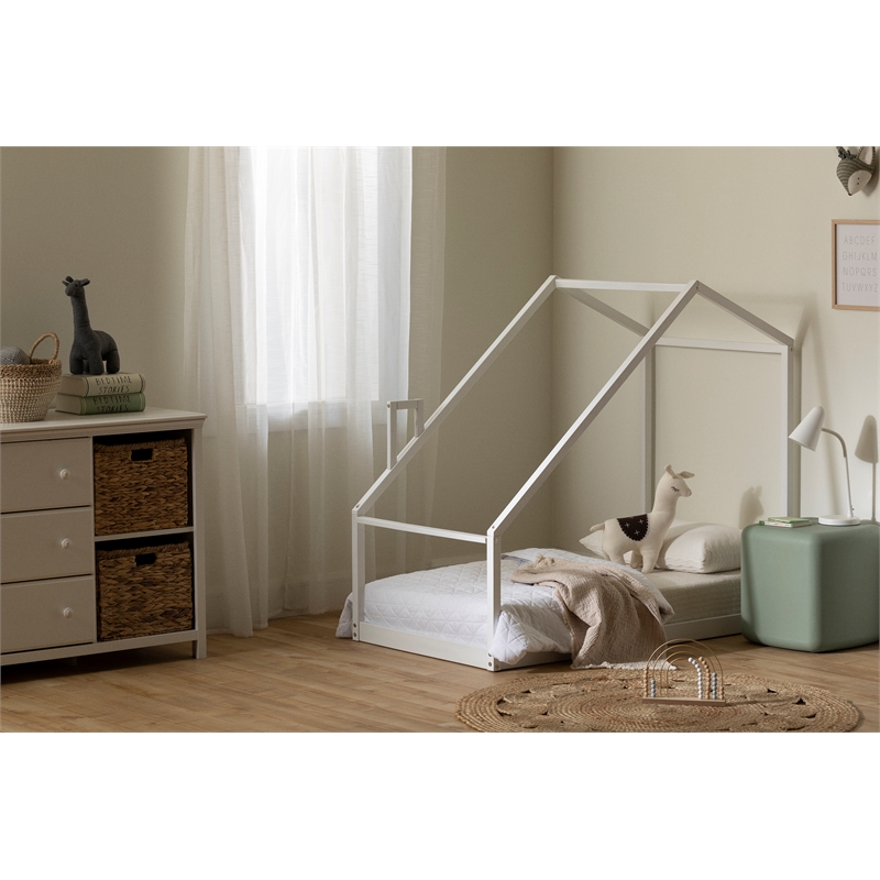 South Shore Sweedi House Bed with Chimney Toddler White