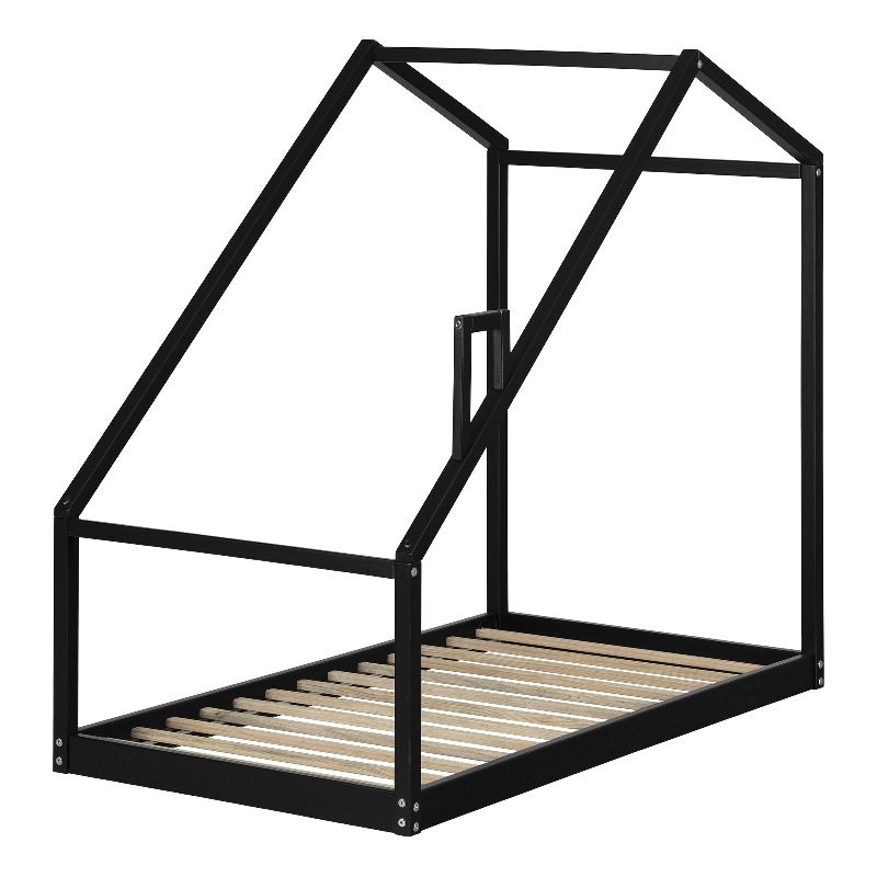 South Shore Sweedi House Bed with Chimney Toddler Black