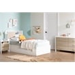 South Shore Munich Mates Bed with 3 Drawers Twin Pure White