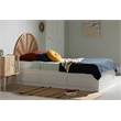 South Shore Bloom Mates Bed and Rattan Rainbow Headboard Twin White and Natural