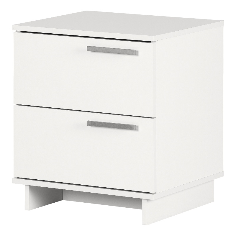 South Shore Cavalleri Nightstand with 2 drawers  Pure White