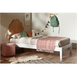South Shore Bloom Wooden Bed and Rattan Shell Headboard Twin White and Natural