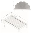 South Shore Bloom Wooden Bed and Rattan Shell Headboard Twin White and Natural