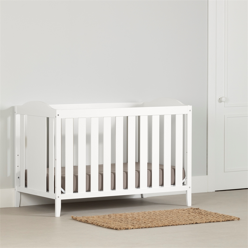 South Shore Sweedi 3 in 1 Convertible Crib  Pure White