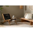 South Shore Balka Teak Wood and Woven Rope Lounge Chair  Black and Natural