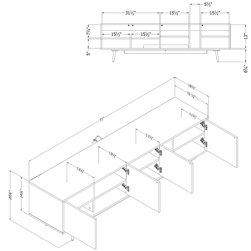 South Shore Mezzy TV Stand with Doors  Natural Ash