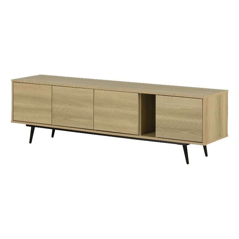 South Shore Mezzy TV Stand with Doors  Natural Ash