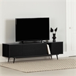 South Shore Mezzy TV Stand with Doors  Black Oak
