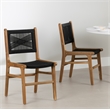 South Shore Balka Teak Dining Chair  Set of 2  Rattan and Natural