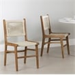 South Shore Balka Teak Dining Chair  Set of 2  Cream and Natural