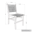 South Shore Balka Teak Dining Chair  Set of 2  Cream and Natural