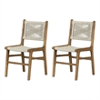 South Shore Balka Teak Dining Chair  Set of 2  Cream and Natural