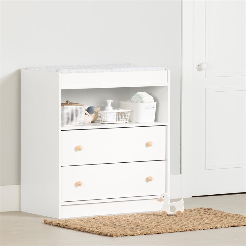 South Shore Sweedi 2-Drawers Changing Table Small Pure White