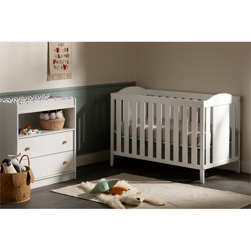 South Shore Sweedi 2-Drawers Changing Table Small Pure White