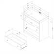 South Shore Sweedi 2-Drawers Changing Table Small Pure White
