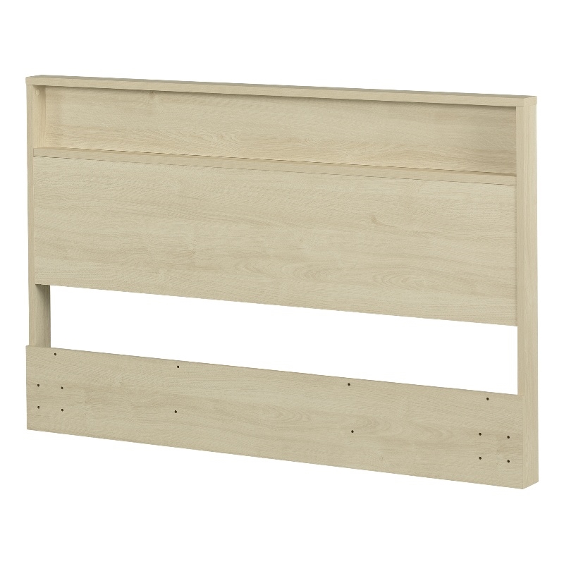 South Shore Fusion Headboard with Storage Shelf Full/Queen Bleached Oak