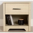 South Shore Fusion 1-Drawer Nightstand - End Table with Storage  Bleached Oak