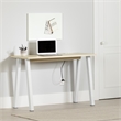 South Shore Milestone Computer Desk  Bleached Oak and White