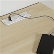 South Shore Milestone Computer Desk  Bleached Oak and White